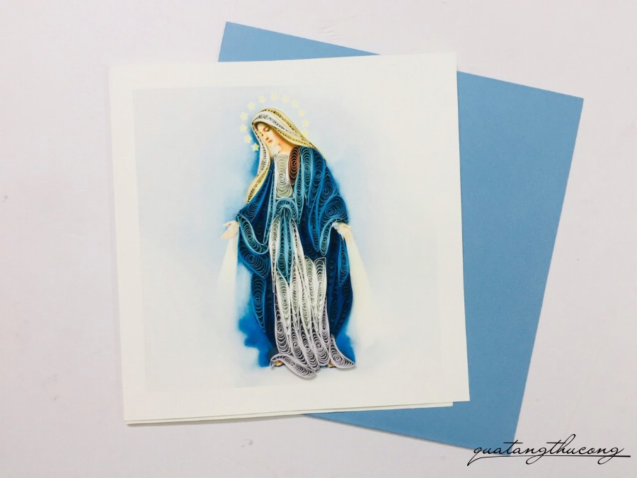 Thiệp quilling - Đức Mẹ
